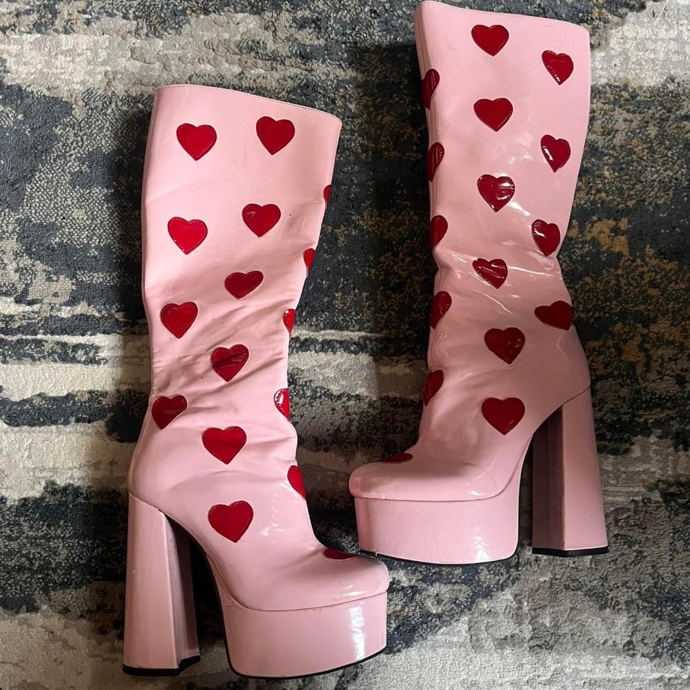 Dolls Kill heart go go boots
